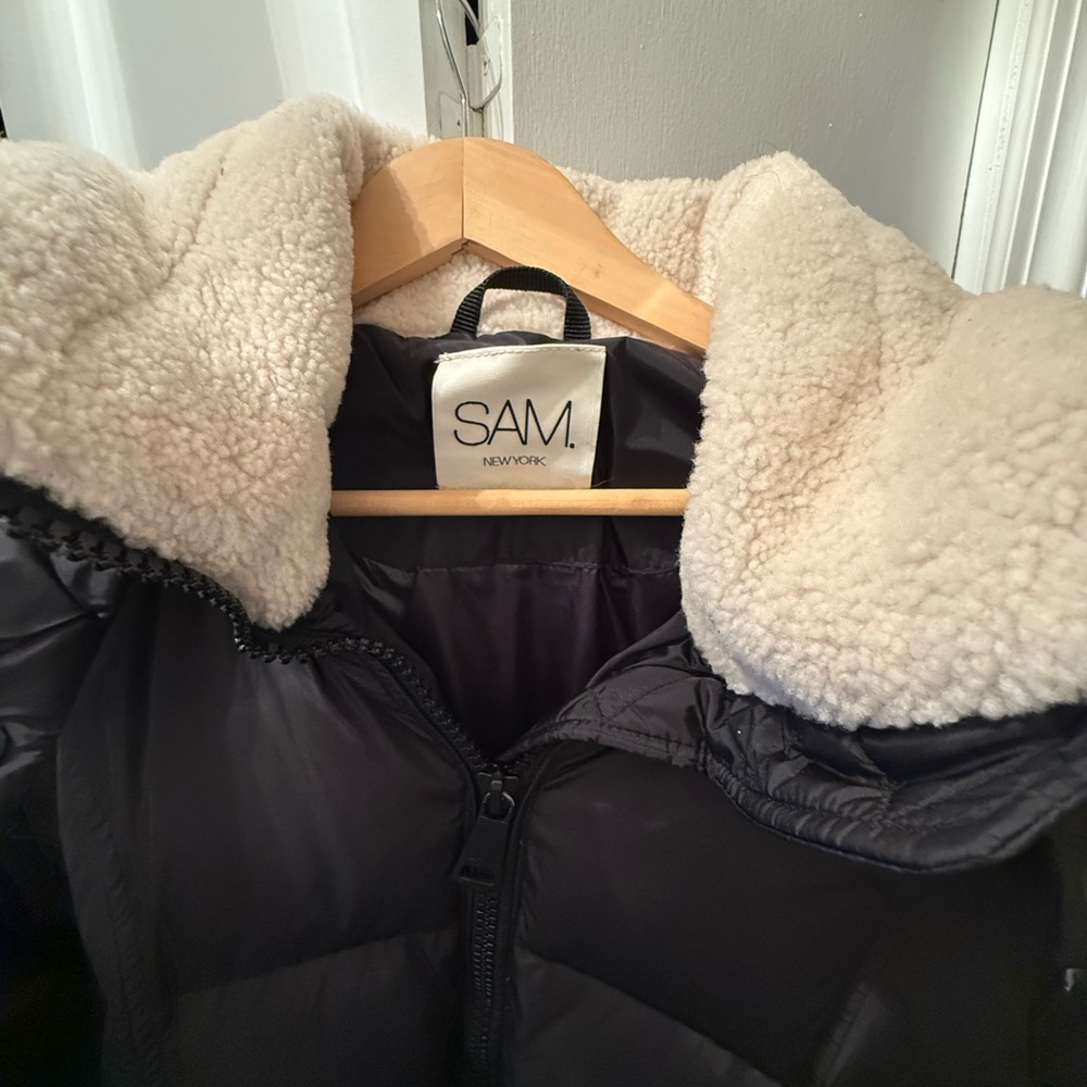 SAM. Black Courtney Puffer Jacket with Shearling Accents - Picture 5 of 5